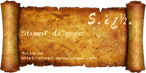 Stumpf Ágnes névjegykártya